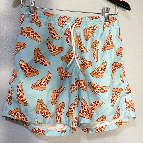 Men’s Pizza Slice Swim Shorts – Fun Summer Beach Trunks – Size M - Picture 2 of 7